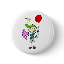 Cotton Candy And Balloons At The Fair Button by stick_figures Cotton Candy And Balloons At The Fair Button