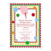 Cotton Candy Circus Carnival Birthday Invitation invitations