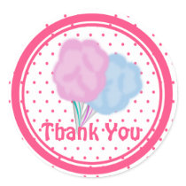 Cotton Candy Dots Round Stickers