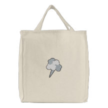 cotton candy embroidered tote bag