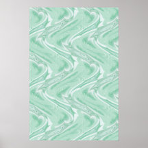 Cotton Candy Green Abstract Print