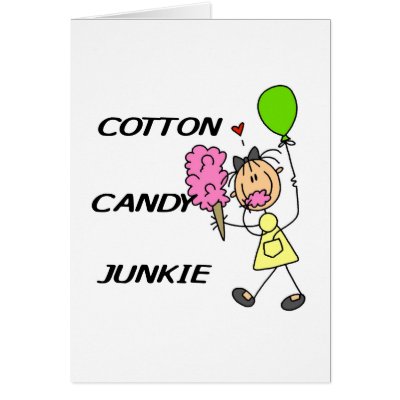 Cotton Candy Junkie Greeting Cards by stick_figures