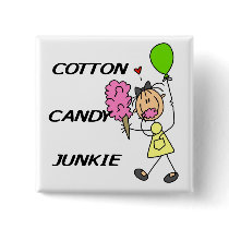 Cotton Candy Junkie Tshirts and Gifts Pinback Button