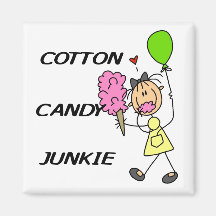 Cotton Candy Junkie Tshirts and Gifts Fridge Magnets