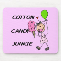 Cotton Candy Junkie Tshirts and Gifts Mouse Pads