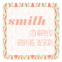 Cotton Candy Pink Geometric Pattern Sticker Label