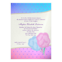 Cotton Candy Sweet Sixteen Birthday Personalized Invite