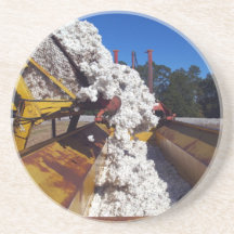 Cotton Series--1 of 9--Load Dumped From Boll Buggy Beverage Coaster