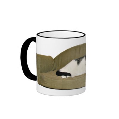 Couch potato cat cup coffee mugs by deemac1