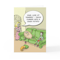 Couch Potato Funny Greeting Card by groakybaby Couch Potato Funny Greeting Card