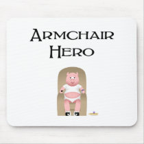 Couch Potato Pig Armchair Hero mousepads by animalacres Couch Potato Pig Armchair Hero mousepads