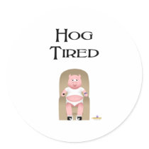 Couch Potato Pig Hog Tired stickers