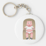 Couch Potato Pig Key Chains