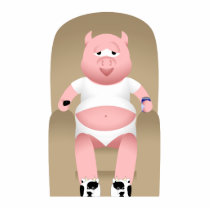 Couch Potato Pig Photo Cutouts