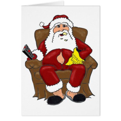 Couch Potato Santa Card by heatherartist