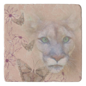 Cougar and Butterflies Trivets