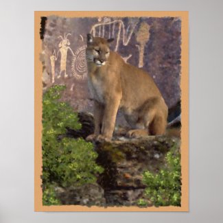 Cougar and Pictographs (from $10.55) print