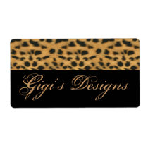 Cougar animal print handmade labels labels