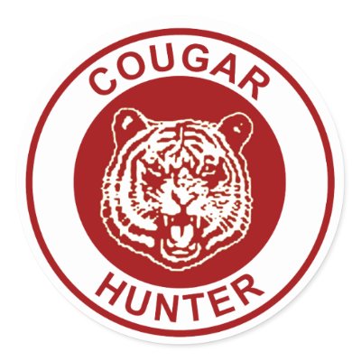 Cougar Hunter Round Stickers