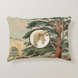 Cougar In Natural Habitat Illustration Accent Pillow