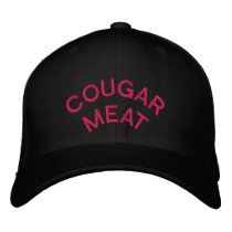 "COUGAR MEAT" embroidered on man's cap Embroidered Hats