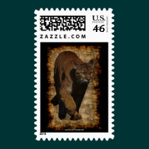 Cougar Mountain-Lion Art Postage Stamps stamps