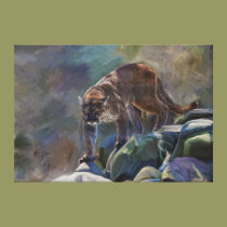 Cougar Mountain Lion Big Cat Painting 5 canvas prints