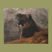 Cougar Mountain Lion Big Cat Painting canvas prints