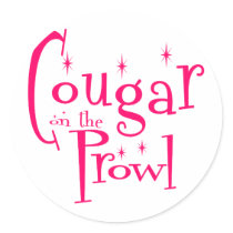 Cougar on the Prowl Round Stickers