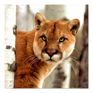 Cougar Photo Painting Poster