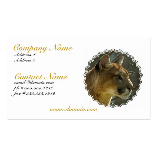 Cougar Puma Business Card (front side)