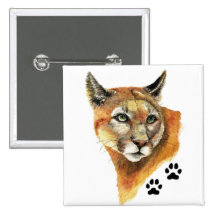 Cougar, Puma, Mountain Lion Animal Tracks Pins