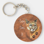 Cougar, Puma, Mountain Lion "Easy Does It" Quote Key Chain