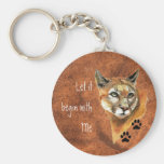 Cougar Puma Mountain Lion "Let it begin  with Me" Key Chain