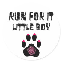 Cougar: Run For It Little Boy Round Sticker