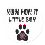 Cougar: Run For It Little Boy Round Sticker