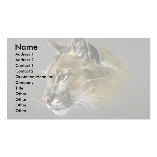 Cougar study business cards (front side)