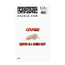Cougar trapped in a human body postage