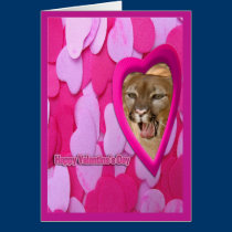 Cougar Valentine Card cards