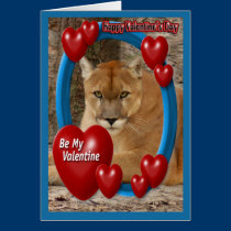 Cougar Valentine Card cards