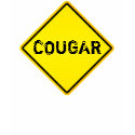 cougar warning sign t-shirts by M_Cavet cougar warning sign t-shirts