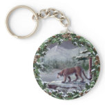 COUGAR &amp; WREATH by SHARON SHARPE Keychain