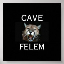 COUGARBeware  Of The Cat - In Latin.. - Customized Poster
