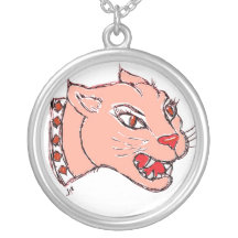 COUGARETTE PINK COUGAR PRINT PENDANTS