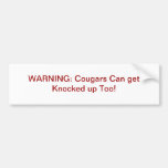 Cougars Warning Bumper Sticker