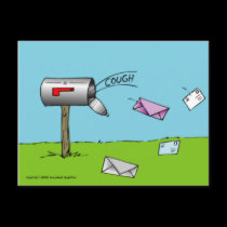 Coughing Mailbox Postcard