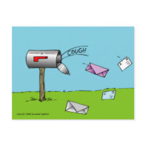 Coughing Mailbox Postcard by screwballgraphics Coughing Mailbox Postcard