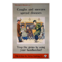 Coughs and Sneezes spread diseases - Tram posters