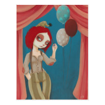 Coulrophobia - Bad clown postcard