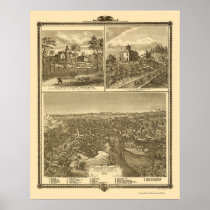 Council Bluffs, IA Panoramic Map - 1875 Posters